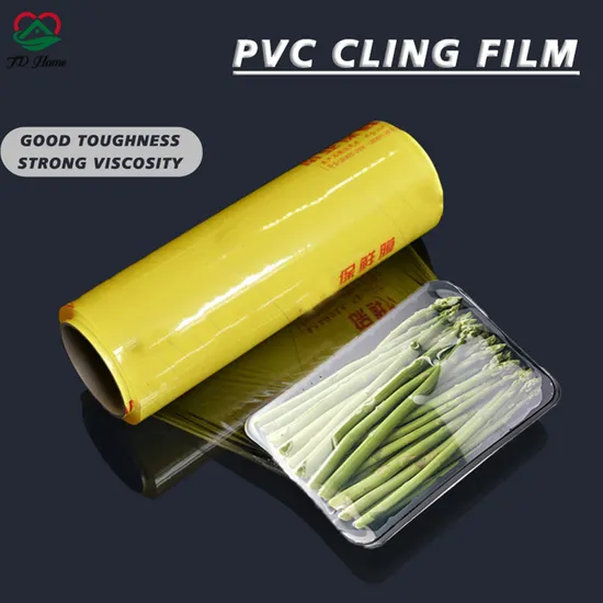 PE Jumbo Roll Transparent Food Keep Fresh Cling Film Plastic Wrap with Slide Cutter 45cmx500m