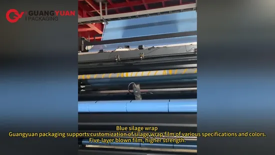 Custom Size 25 Micron Blue PE Plastic Corn Hay Bale Wrap Film Roll 1500m X 750mm Silage Wrap